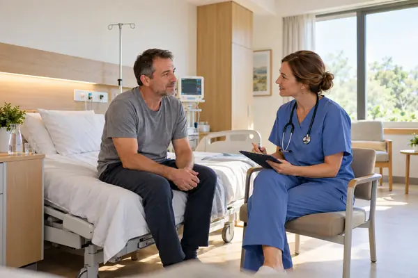 Пациент под капельницей и врач
